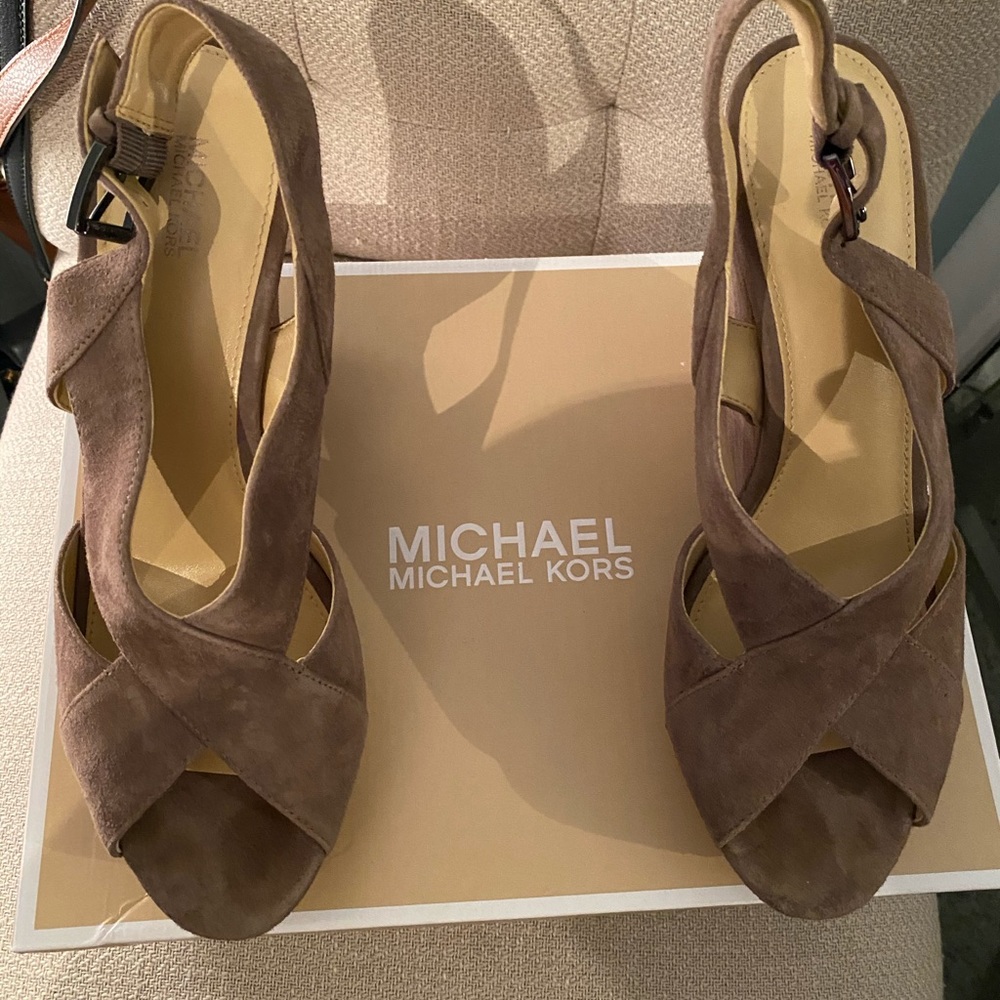 Michael Kors Brown Suede Wedges